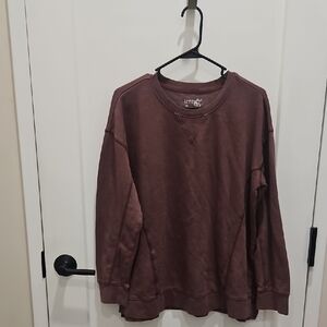 Terra & Sky Maroon Textured Sweatshirt